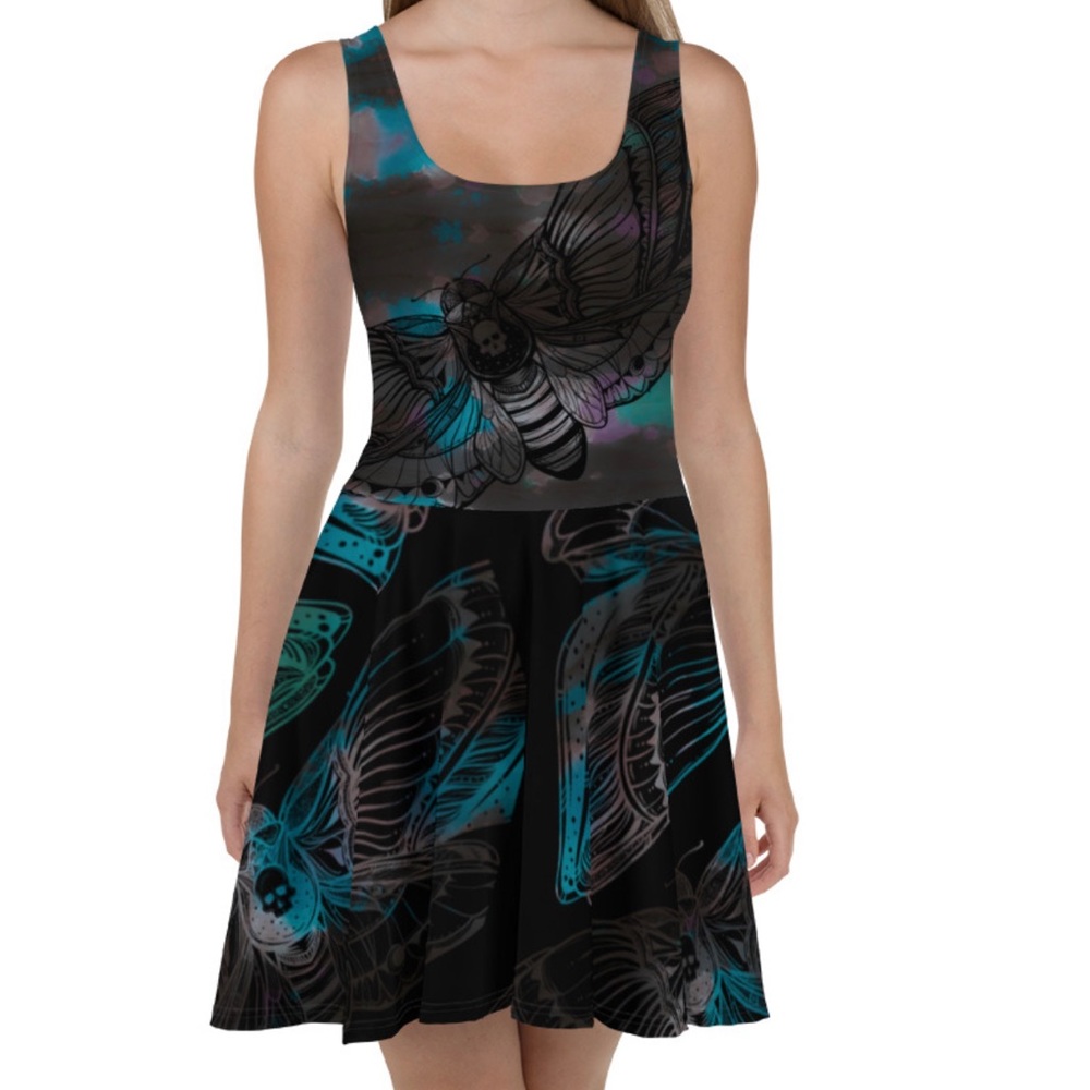 Summer Beach TieDye Butterfly Spandex Skater Dress